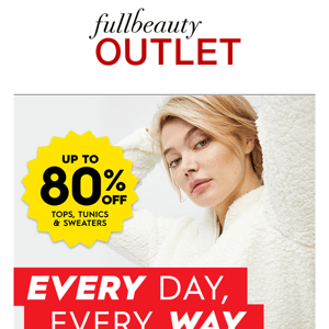 Shop up to 80% off sweaters, sweatshirts, tunics and more!