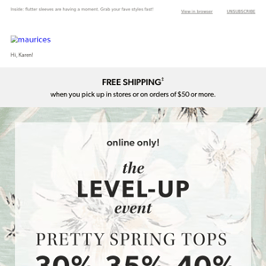 Level ↗️ Event! Spring tops are officially on sale