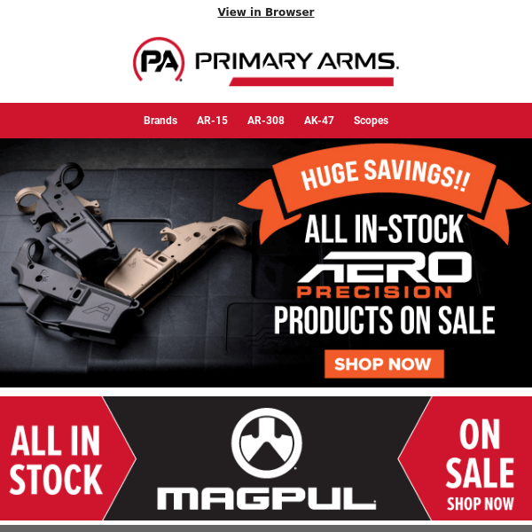 TIME IS RUNNING OUT! ALL Aero & Magpul Products on SALE!