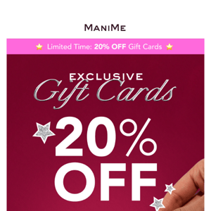 20% OFF Gift Cards! 🎁 ⏰