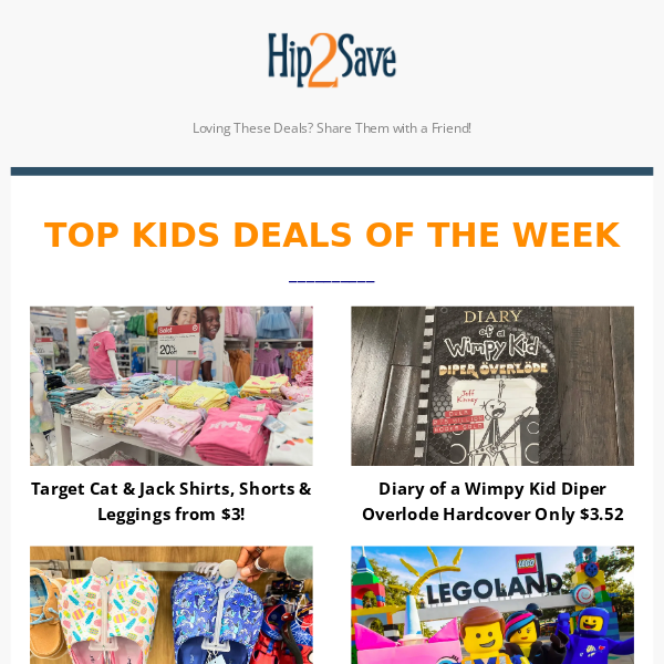 $3 Cat & Jack Clothing | 50% Off Dr. Martens | $12 Water Shoes | BOGO Free LEGOLAND Tickets | Rare $10 Off Toys Coupon | $1 Easter Baskets & Fillers