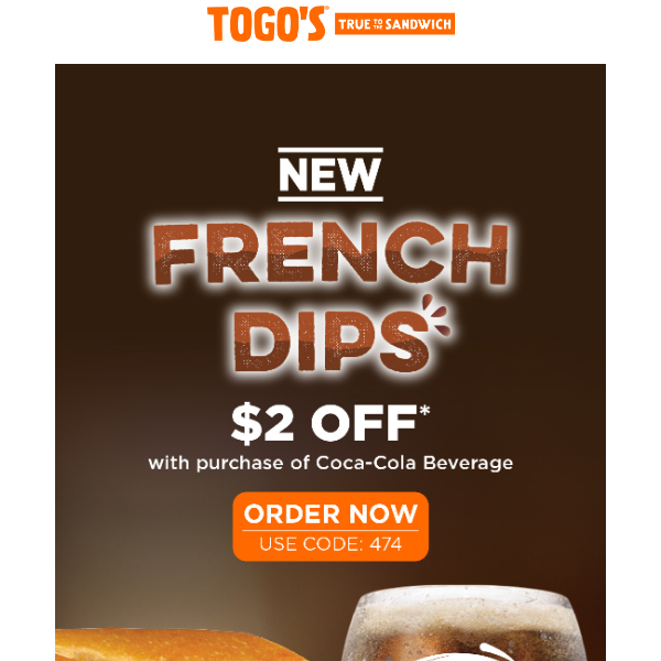 $2 OFF Dips – With purchase of a Coke Beverage!
