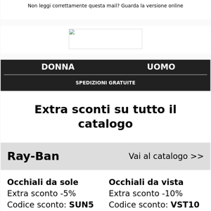 🎁 Extra sconto su Ray-Ban, Prada, Oakley, Tom Ford