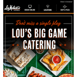 We’ll cater for your Big Game crew. 🏈🍕🍗