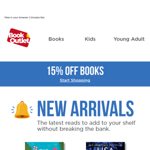 Score big! New arrivals and 15% off books 🙌