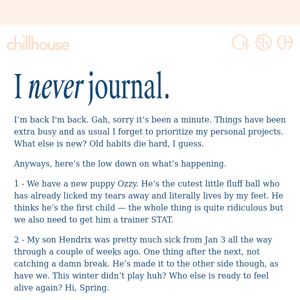 I Never Journal: April Entry 📝