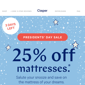 Nominate naps with 25% off mattresses.