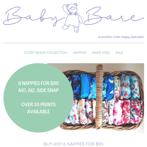 ⭐️ 6 NAPPIES FOR $90  ⭐️