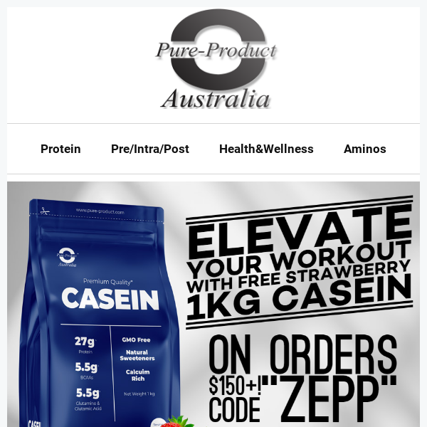 🍓 Fuel Your Fitness Goals: Free 1kg Strawberry Casein with Orders $150+