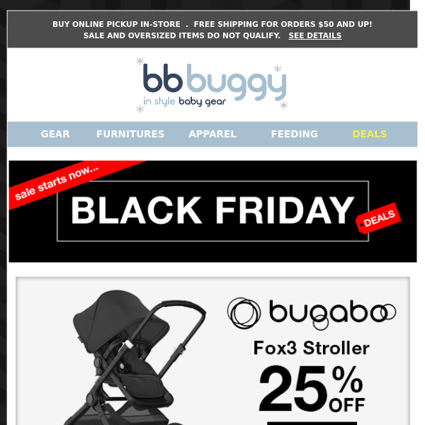 BB Buggy: BLACK FRIDAY deals starting NOW!