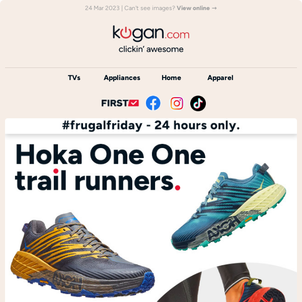 #FF: Hoka One One trail runners $139 (Rising to $199.99 tomorrow!)