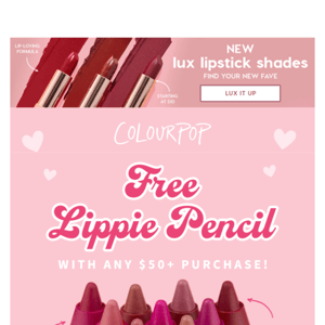 FREE Lippie Pencil with any $50+ order! 💖