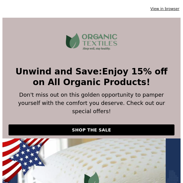 15% OFF 4th of July Sale Ending Soon 🤩 - Organic Textiles