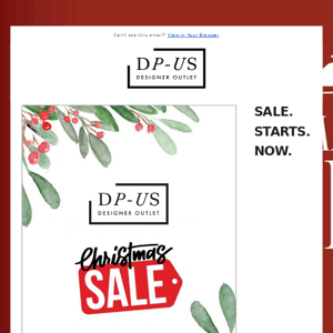 Designer Christmas Sale Starts Now!