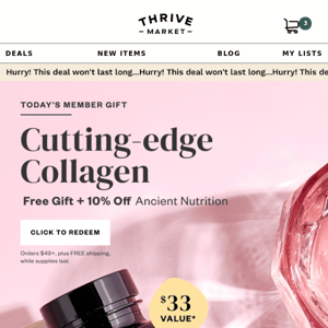 Beauty boost: FREE collagen ($33 value) 🙌