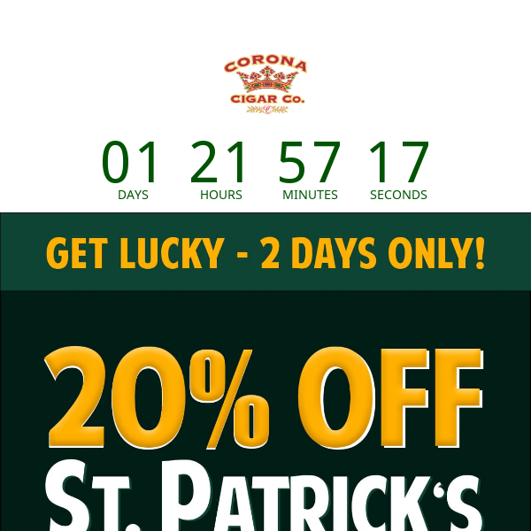 🍀 20% OFF St. Patrick's Day Sale 🍀