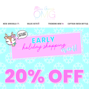 20% OFF SITEWIDE SALE: Season's Greetings from OMG💌❄️