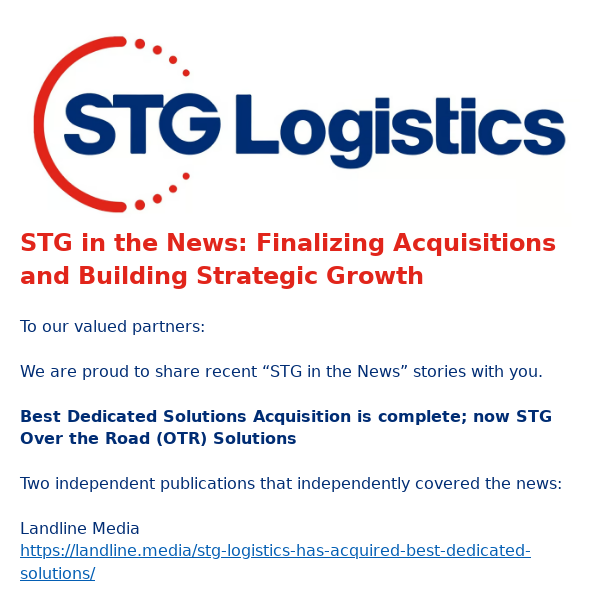 STG in the News: Finalizing Acquisitions and Building Strategic Growth