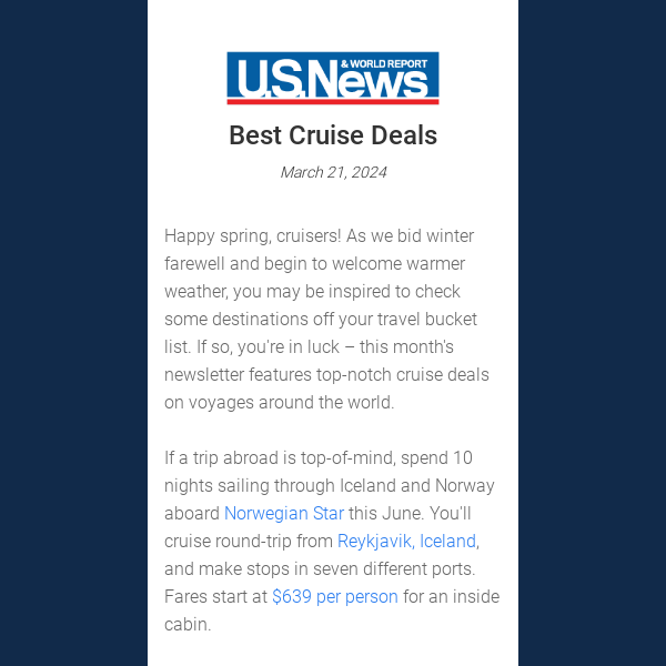 Top Cruise Deals and Trending Cruise News