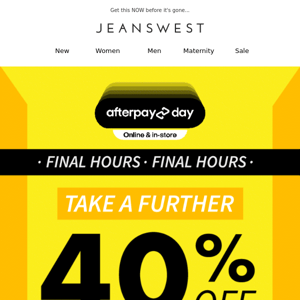 ⏰ Final Hours | Afterpay Day Sale