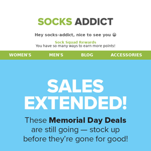 SALES EXTENDED! 25% off Smartwool ends TODAY! 🏃‍♀️