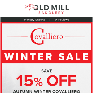 🚨 Winter Sale! 🚨 Up to 15% off Covalliero