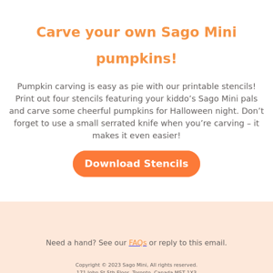 Carve some Sago Mini pumpkins for Halloween! 🎃