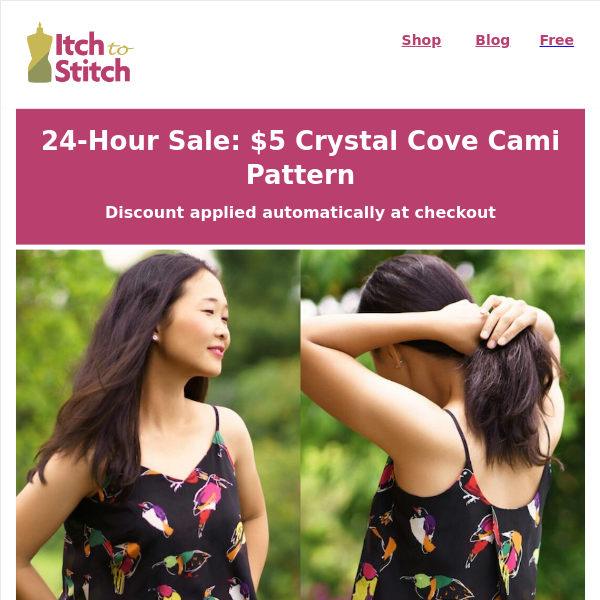 $5 Summer Special: Crystal Cove Cami Pattern for 24 Hours Only