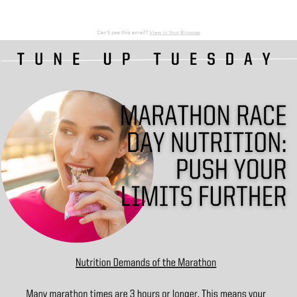 Marathon race day nutrition: Push your limits further