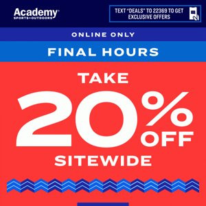 Final Hours ⏳Take 20% Off SITEWIDE