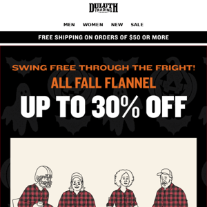 30% OFF Frightfully Free Swingin' Flannel!