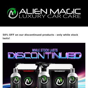 50% OFF on our discontinued products - limited stock