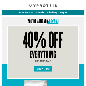 Kickstart your January with 40% off