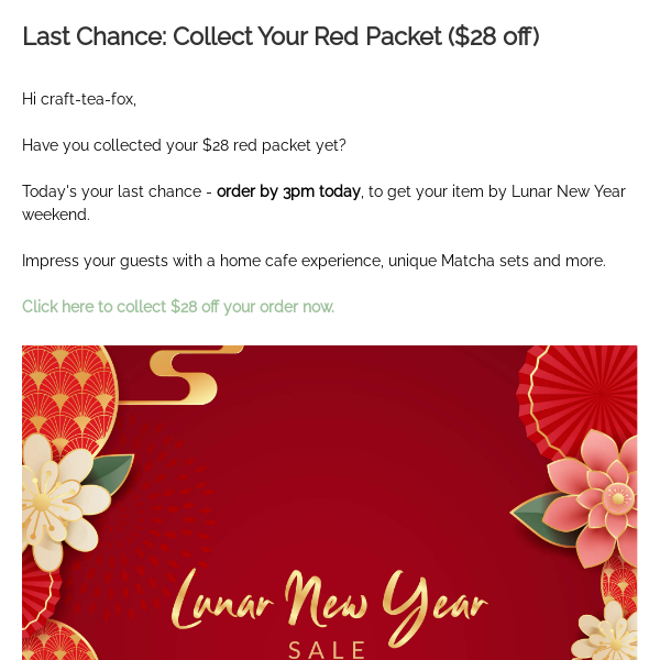 [For your action] Your $28 red packet