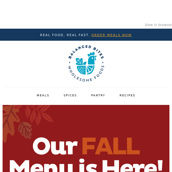 🍁 Our NEW Fall Meals Menu
