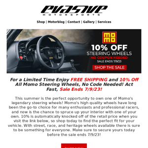 10% Off Momo Steering Wheels and New Vertex Collab!