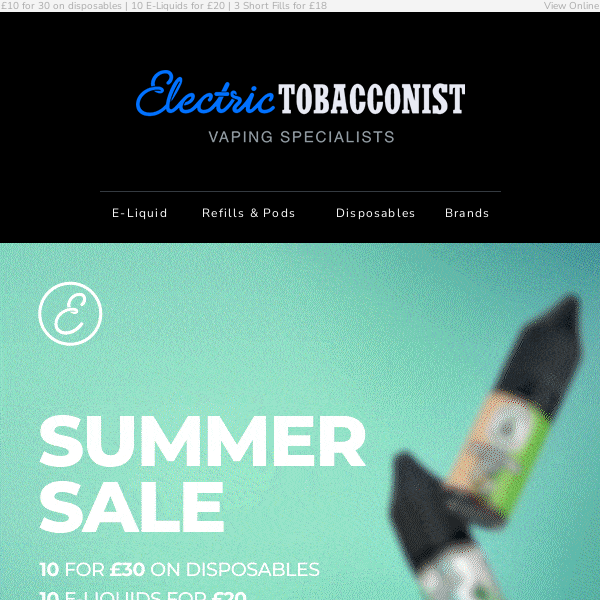 Summer Sale: save on e-liquids, kits, & disposables