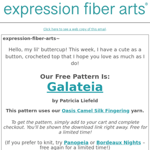 Free Pattern Friday – Galateia!