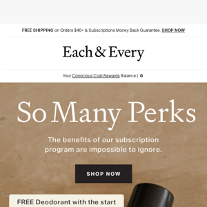 FREE gift with a deodorant subscription