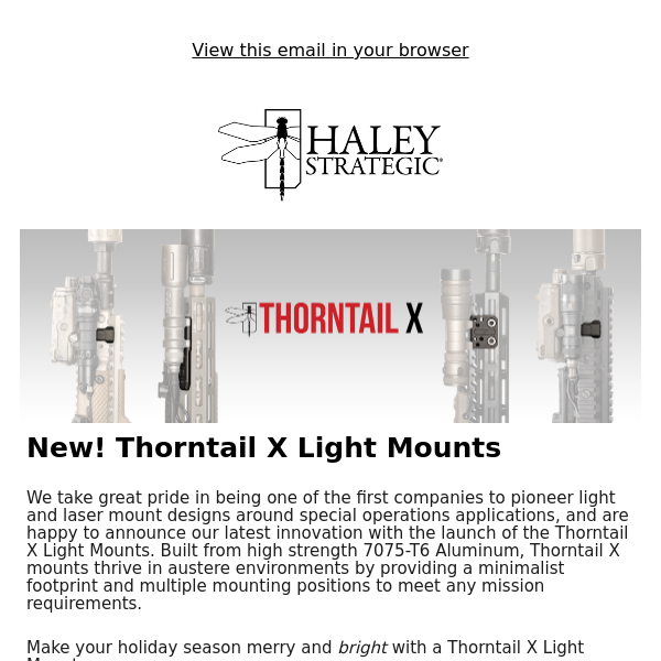New! 1913 Thorntail X Light Mounts