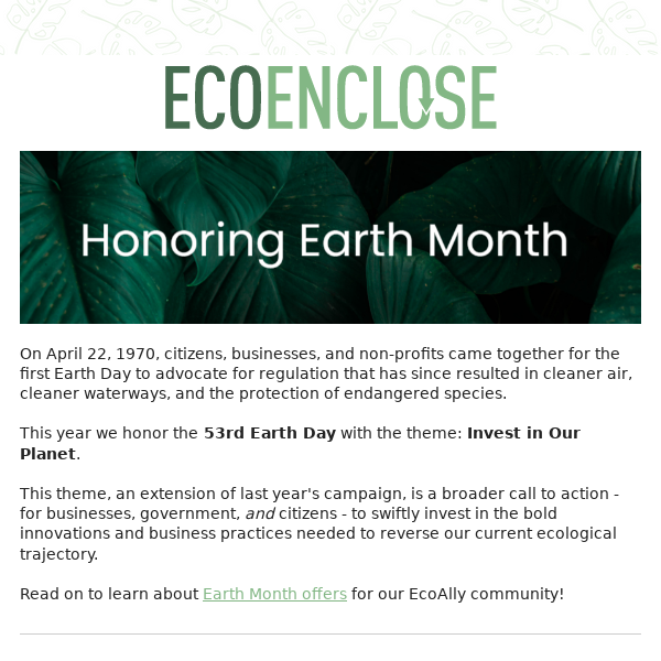 Honoring Earth Month