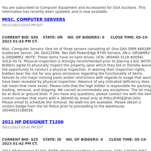 GSA Auctions Computer Equipment and Accessories Update