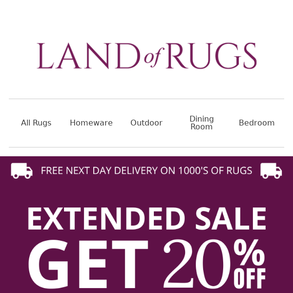 Land of Rugs UK, Sale Extended for Today Only ⏰⌛