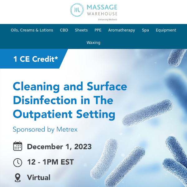 ☑️ WEBINAR: Cleaning & Surface Disinfection