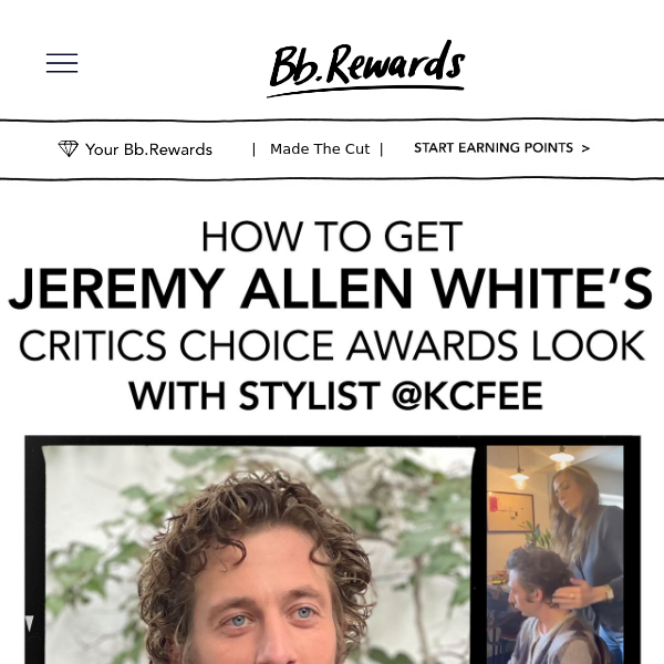 The secret to Jeremy Allen White’s Critics Choice Awards look. 