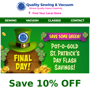 Final Day for Pot-O-Gold Savings