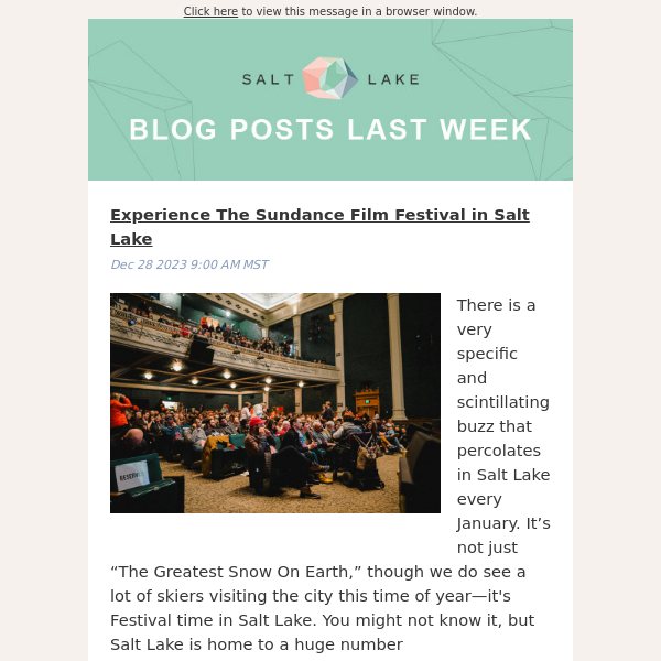 Check out the latest updates to the Salt Lake Scene