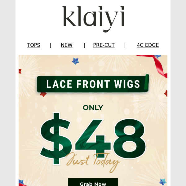 Only $48! lace front wig flash sale