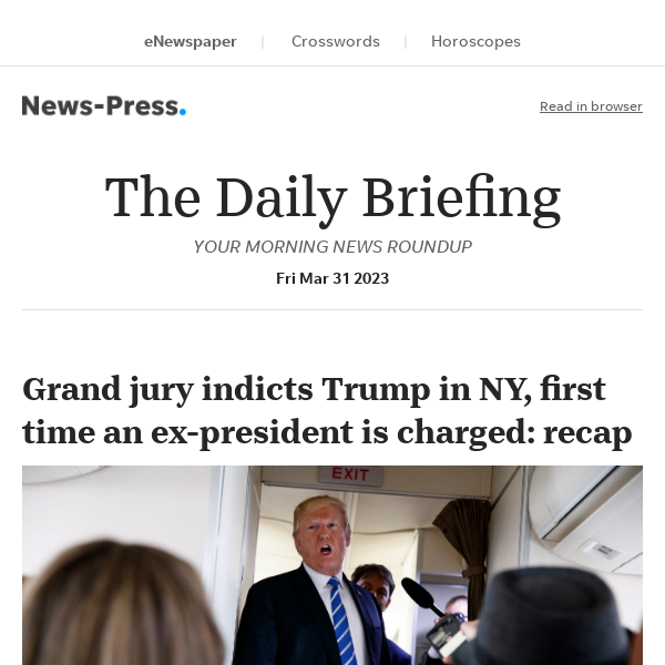 Daily Briefing: Grand jury indicts Trump in NY, first time an ex-president is charged: recap