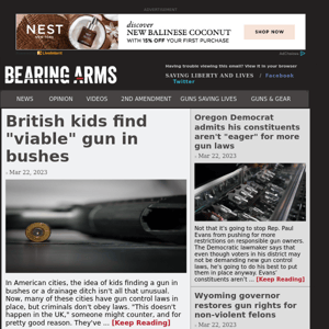 Bearing Arms - Mar 22 - British kids find "viable" gun in bushes